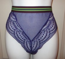Mutandine sfacciate a vita alta Victoria's Secret in pizzo viola ~ $ 28 ~ nuove con etichette