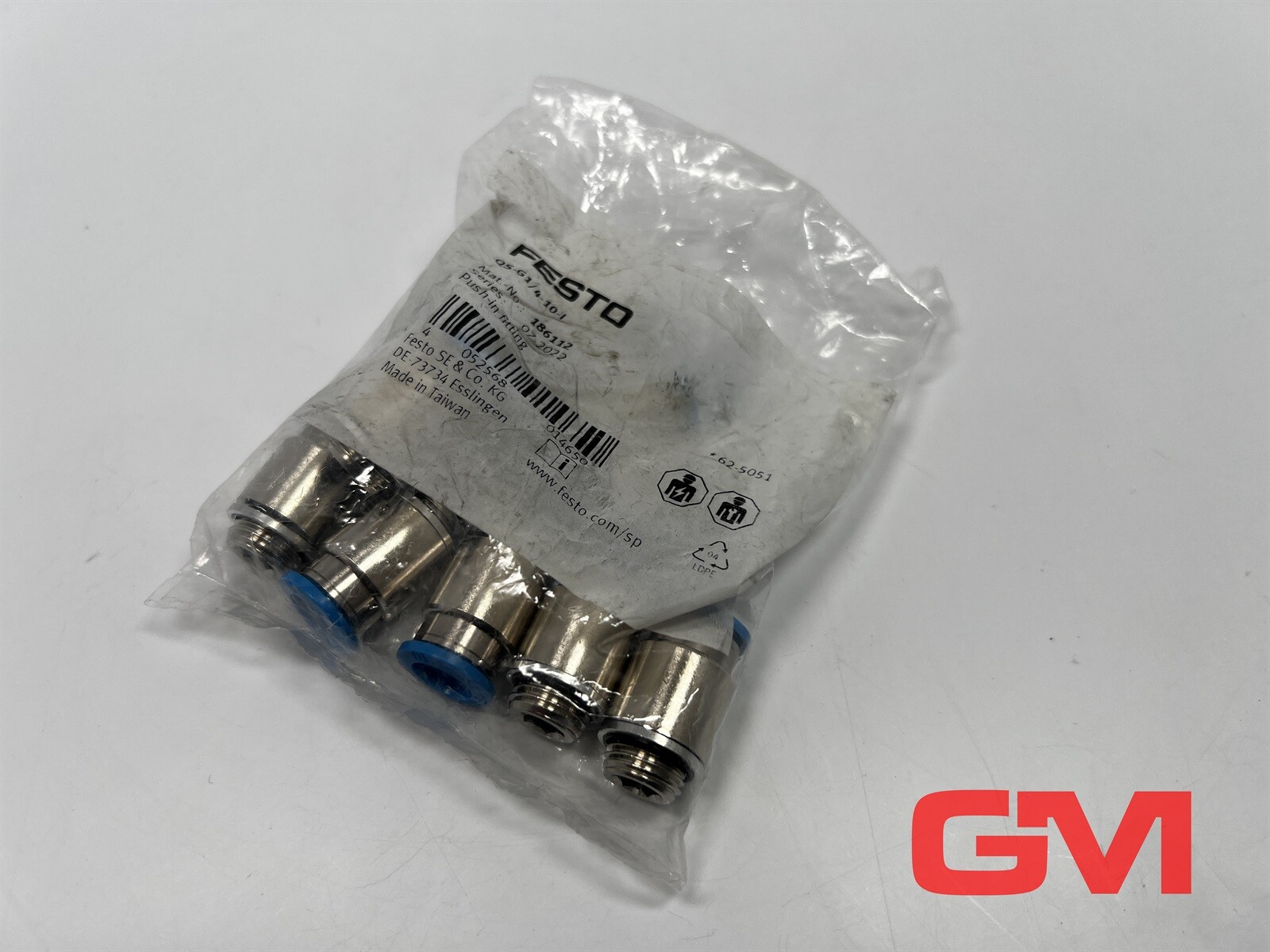 Pack Of 10 Festo Push-In Fitting QS-G1/4-10-I 186112 7.3 Mm