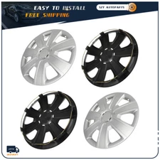 4X 15 Inch Wheel Cover Hub Caps Universal Silver Fits R15 Tire & Steel Rim