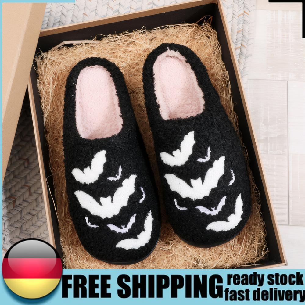 APL Halloween Pipistrello Peluche Pantofole Soffici Casa Antiscivolo Morbide per Uomo Donna