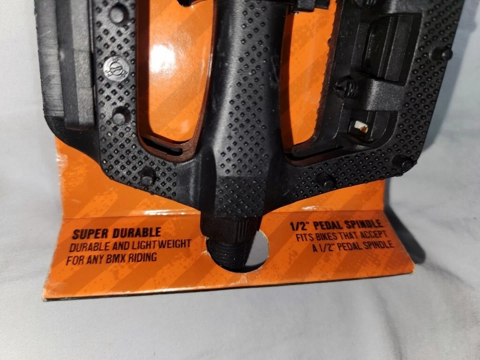 NUEVO Mongoose Composite BMX Pedales de Montar Negro 1/2" Pedal Husillo Pacific Cycle Foto 4 de 4