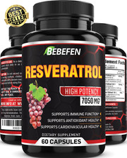 Resveratrol Supplement - 98% Trans-Resveratrol - 7050Mg Formula Pills with Black