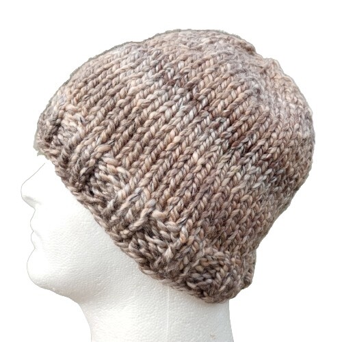 Fox Ears Beanie Handmade Knit Hat With Pompom - Winter Warm Patchwork Crochet Cap For Adults & Kids