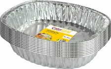 Large Oval Disposable Aluminium Foil Trays 46cm x 36cm x 8cm For Roasting Baking