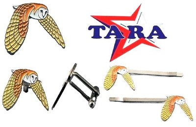 Tara Fliegende Scheune Eule Qualität Emaille Pin Abzeichen, Manschettenknöpfe & Haargriff Geschenk Neu UK