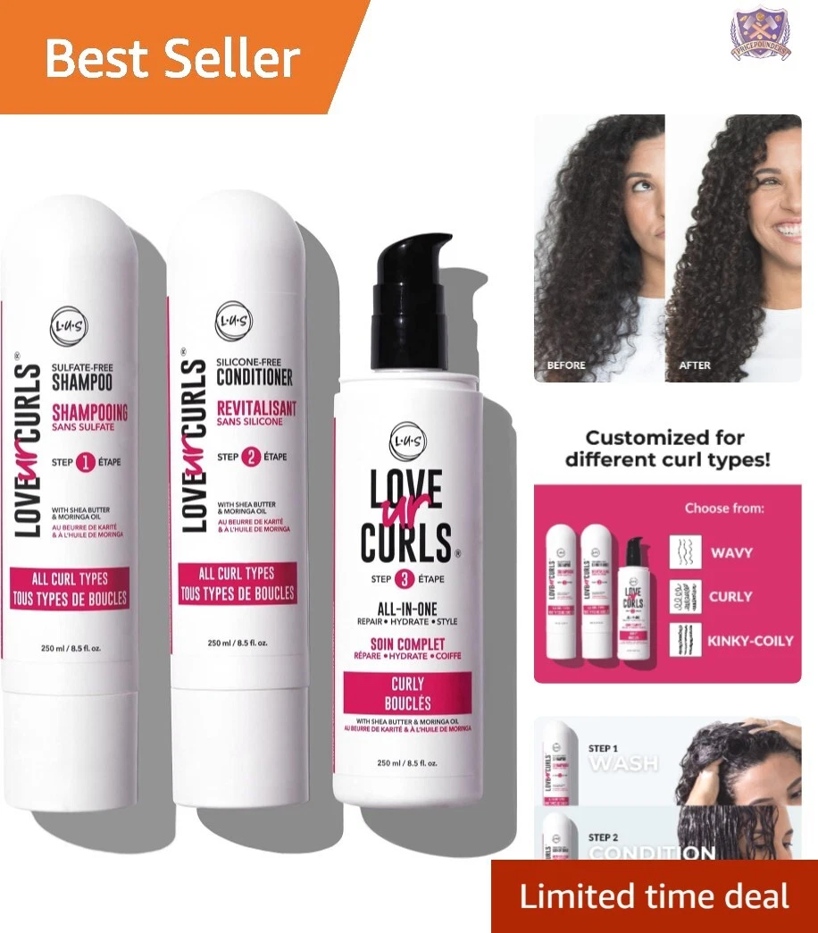 LUS Brands Curly Hair System Detangle Anti Frizz Style 8.5oz