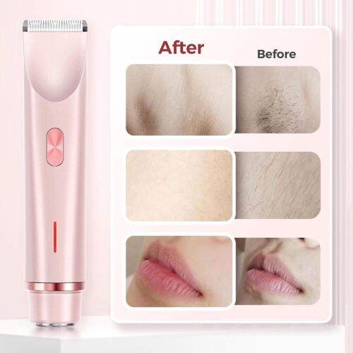 Electric Lady Shaver 2 in 1 Women Body Bikini Hair Remover Electric Trimmer-Pink - Picture 6 of 6