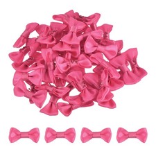 50Stk dunkelrosa Fliegen,1,2"x0,6" Mini-Schleifen zum Basteln von Satinschleifen