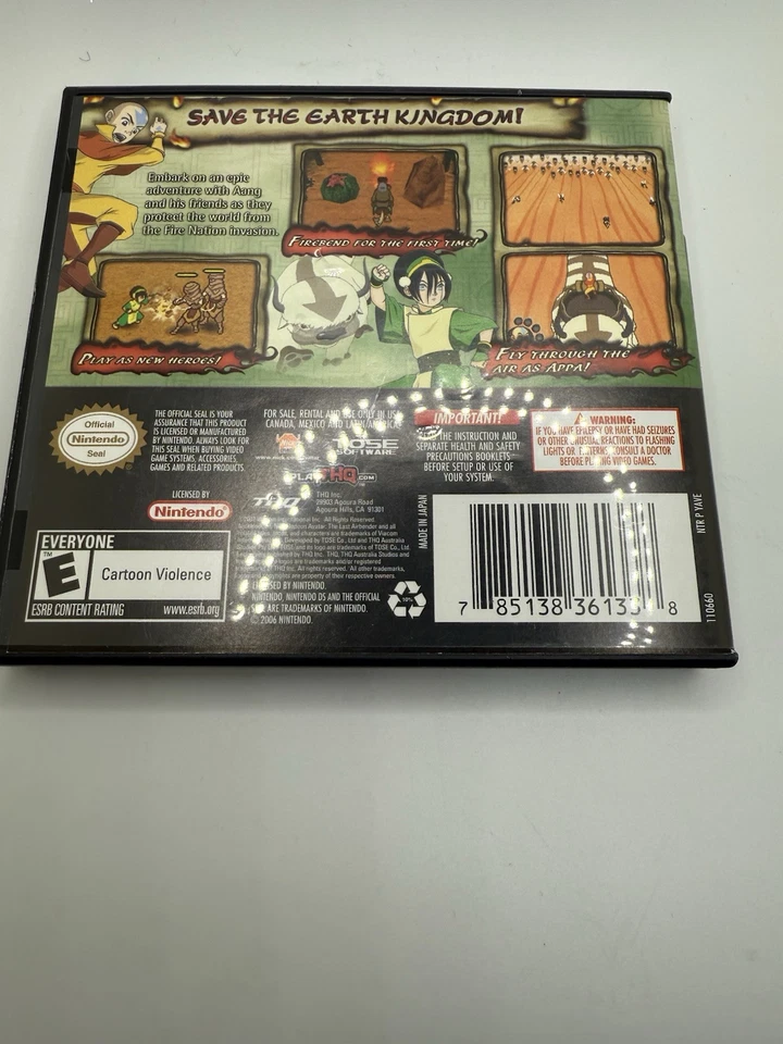 Avatar The Last Airbender: The Burning Earth Nintendo DS Estojo e Manual APENAS - Imagem 3 de 3
