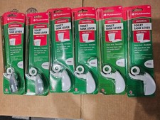 6 NEW Toilet Tank Flush Lever Handles FLUIDMASTER White/Chrome - SHIPS SAME DAY 