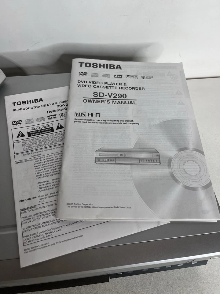 TOSHIBA SD-V290U VHS/DVD Combo Video Cassette Recorder Parts Only VHS Works - Image 2 of 4