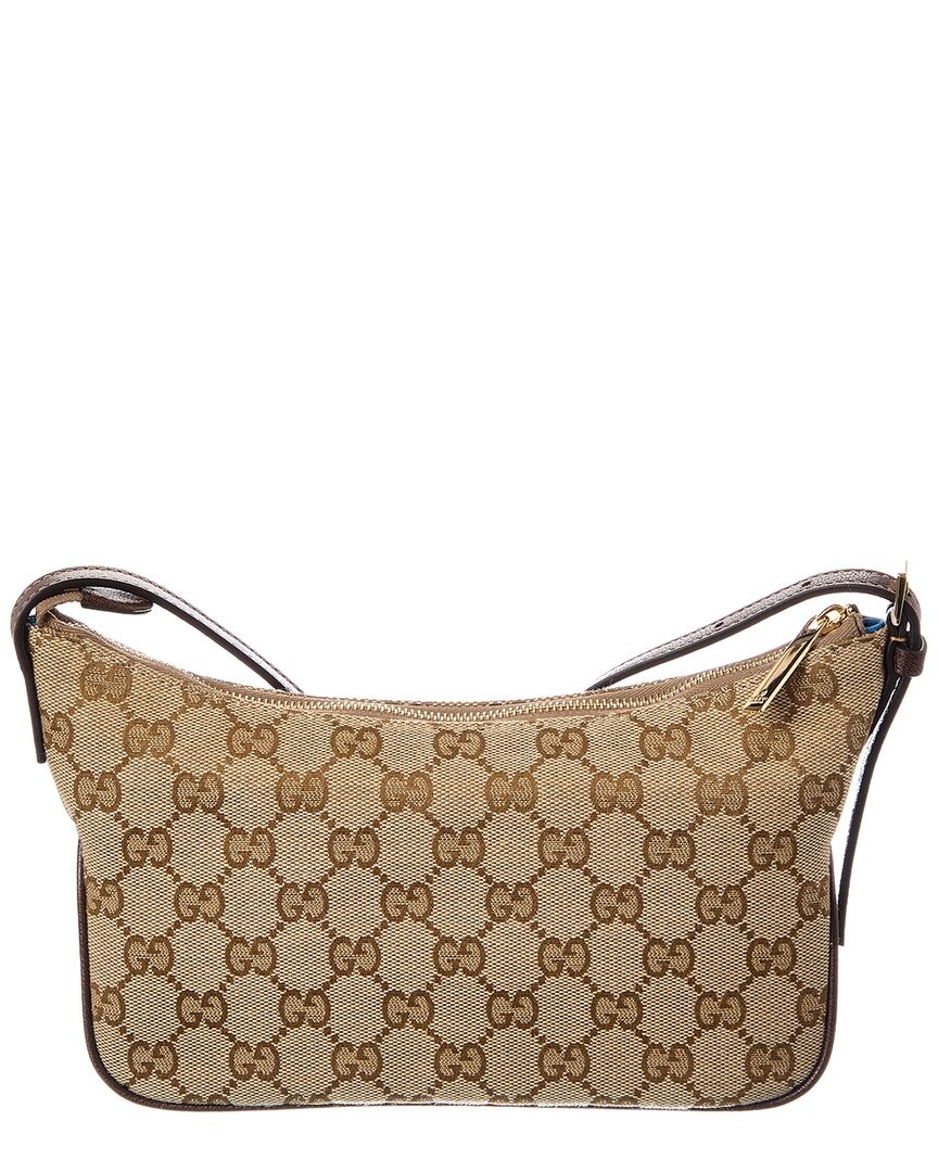 Gucci Lady Lunetta Small Gg Canvas & Leather Shoulder Bag Women's Beige View 2