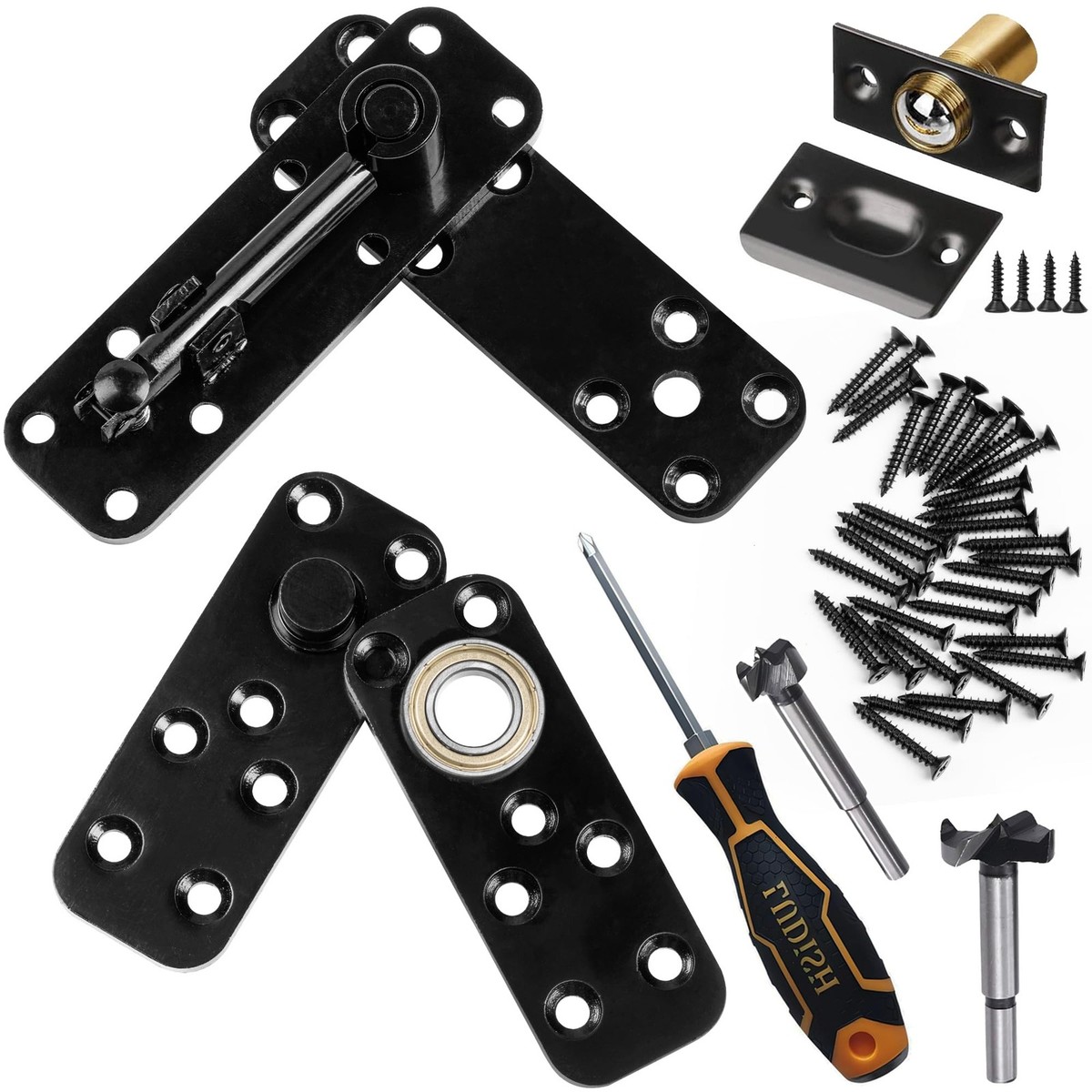 Heavy Duty 360° Hidden Door Pivot Hinge, 570Lbs Load-Bearing Stainless Steel For Secret Bookshelf Doors, Murphy Doors, Cabinets