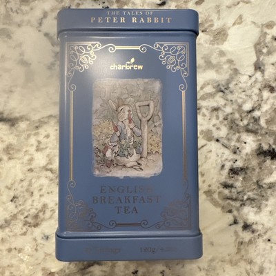 Charbrew English Breakfast Tea Peter Rabbit Tin Box 60 Tea Bags Exp. 12/27 NEW