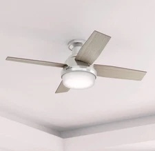 Hunter Fan 44 inch Low Profile Brushed Nickel Ceiling Fan with Light and Remote