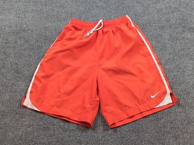 Nike Shorts Boys Small Orange Drawstring Gym Train Dri Fit Rio