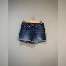 Mossimo Dark Wash High Rise Midi Denim Shorts Size 2 26 EUC