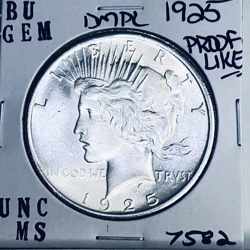 1925 P BU GEM PEACE SILVER DOLLAR UNC MS+++ U.S. MINT RARE COIN 7582