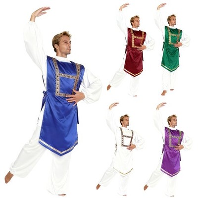 Mens Tunic Inspired Tops Chic Robe Preachers Tank Top Vest Worship