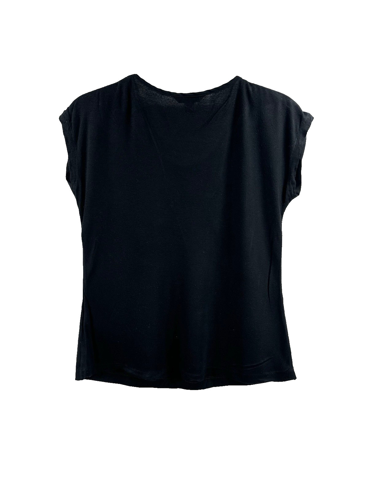Banana Republic Pullover Top Solid Black Ruffle F… - image 7