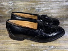Johnston & Murphy Optima Black Leather Tassel Loafers Wingtip Men’s Size 10