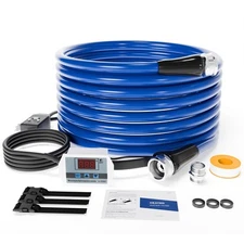 25 FT Heated Water Hose for RV, Heated RV Freshwater Hoses with Fittings, -45...