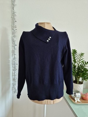 Dunkelblauer Pullover 50% Merinowolle | L (eher S/M) | Canda