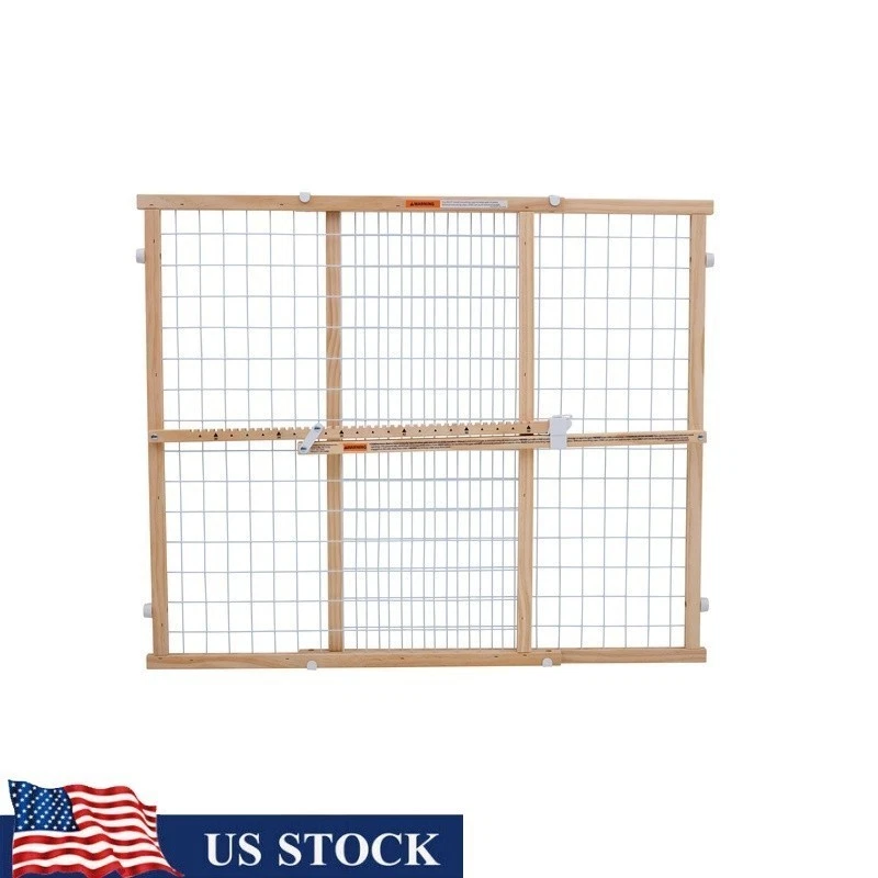 Wooden Baby Safety Gate Adjustable Width Easy Install Doorway Gate Indoor New