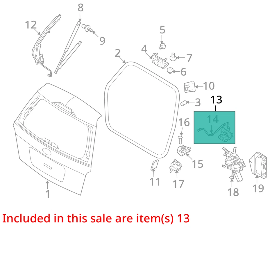 Actuador de bloqueo de puerta trasera con pestillo de maletero Ford Taurus X 2008-2009 OEM 8A4Z-7843150-A Foto 3 de 4