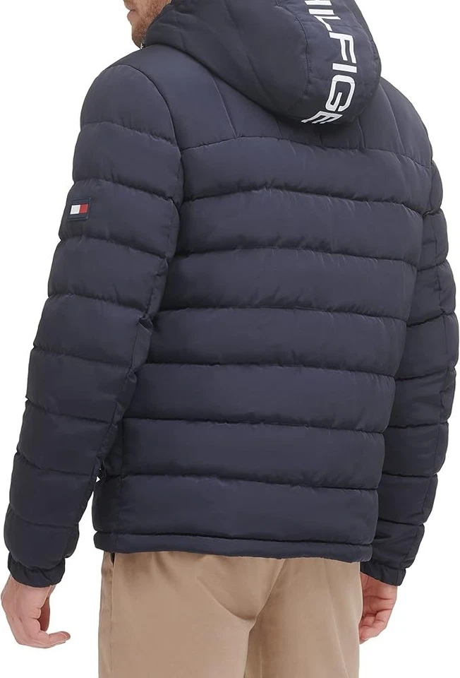 Tommy Hilfiger Men's Midweight Sherpa Lined Hooded Water Resistant Puffer Jacket - Image 2 of 4
