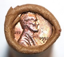 1958-d Bank Wrap Roll Bu Uncirculated Lincoln Wheat Cents With Banks Name Ht 1958-d Bank Wrap Roll Bu Uncirculated Lincoln Wheat Cents With Banks Name Ht
