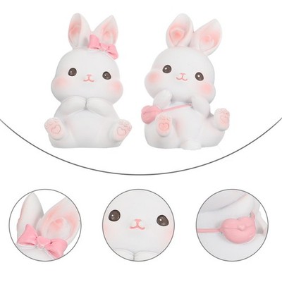 2pcs Osterhasen Ornament Cake Topper Tabletop entzückende Kaninchendekoration