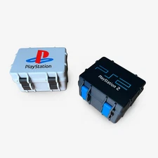 Sony PlayStation Memory Card Storage Box Accessory PS1 & PS2 holds 16