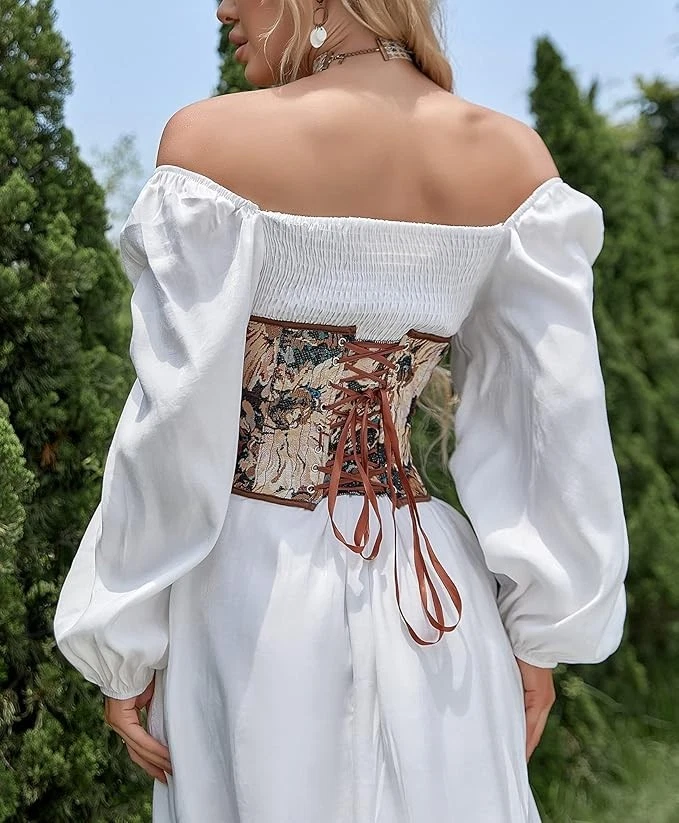 Women's Renaissance Floral Bodyshaper Overbust Corset Top Size S - Image 4 of 4