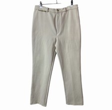 St. John Sport by Marie Gray Cream High Rise Straight Leg Dress Pants  Sz 10