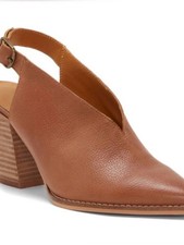 Lucky Brand Aroyu Tan Leather Slingback Mule with Block Heel 8