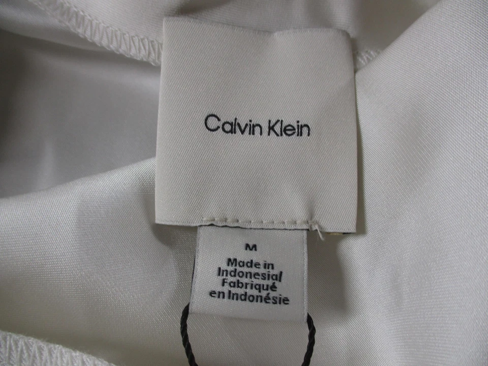 Camisa Calvin Klein Mujer Mediana Blanca Tofu Camisola Correas Ajustables Nueva Foto 3 de 4