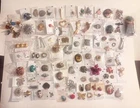130X Vintage  / New Costume Jewelry Brooches  LOT Delft Avon Cora Swarovski