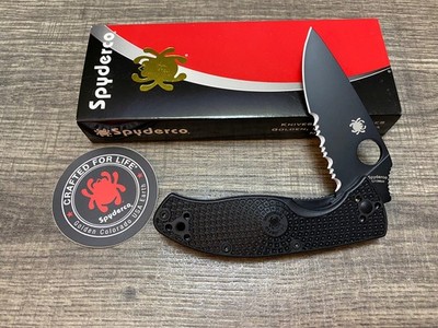 Spyderco Tenacious Lightweight Folding Knife, Black FRN Handles C122PSBBK