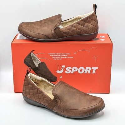 JSPORT  Lisa  Women s Quilted Slipper Indoor/Outdoor Moc Style Shoe (Brown) NEW