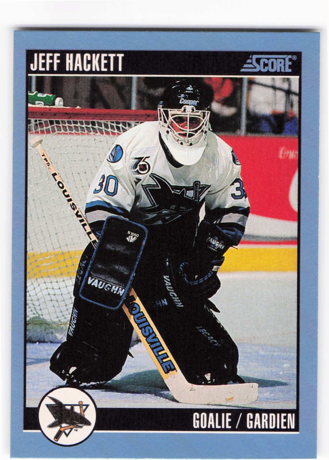 1992-93 Score Canadian #82 Jeff Hackett - San Jose Sharks