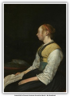 Seated Girl in Peasant Costume Gerard ter Borch