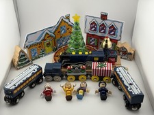 BRIO Polar Express North Pole 16 Piece Lot Wooden Train Track See All Photos 