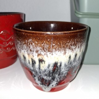 Vintage Fat Lava Blumentopf / Übertopf 60er 70er Mid Century Rot W. Germany