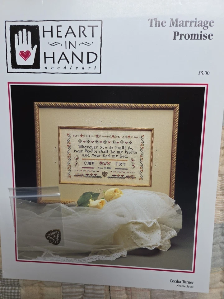 Heart In Hand Needleart The Marriage Promise Cross Stitch Pattern Chart & Charm - Image 2 of 3