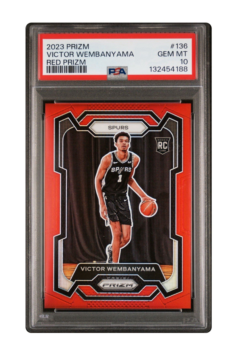 2023 Prizm Victor Wembanyama True Red 299/299 Rookie PSA 10 RC #136