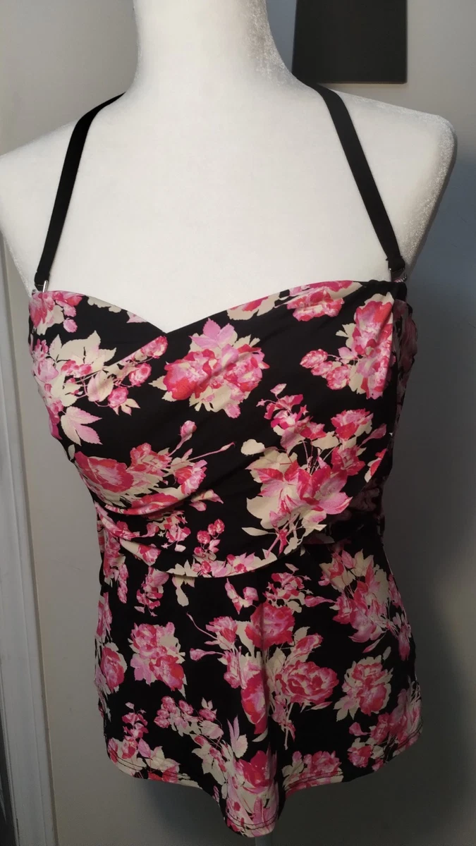 Haut De Maillot De Bain Tankini Liz Claiborne Noir Et Blanc - Taille S - Neuf Avec étiquettes