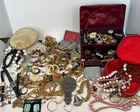 Vintage Costume Jewelry Lot Necklaces Watches Earrings Mixed Estate (J1)