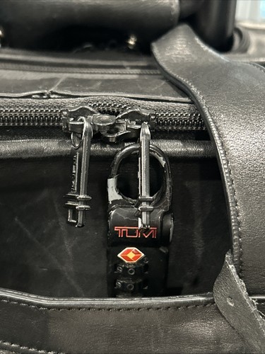 TUMI ‘Alpha’ Black Leather Expandable Wheeled Briefcase - 96103DH - Picture 6 of 24
