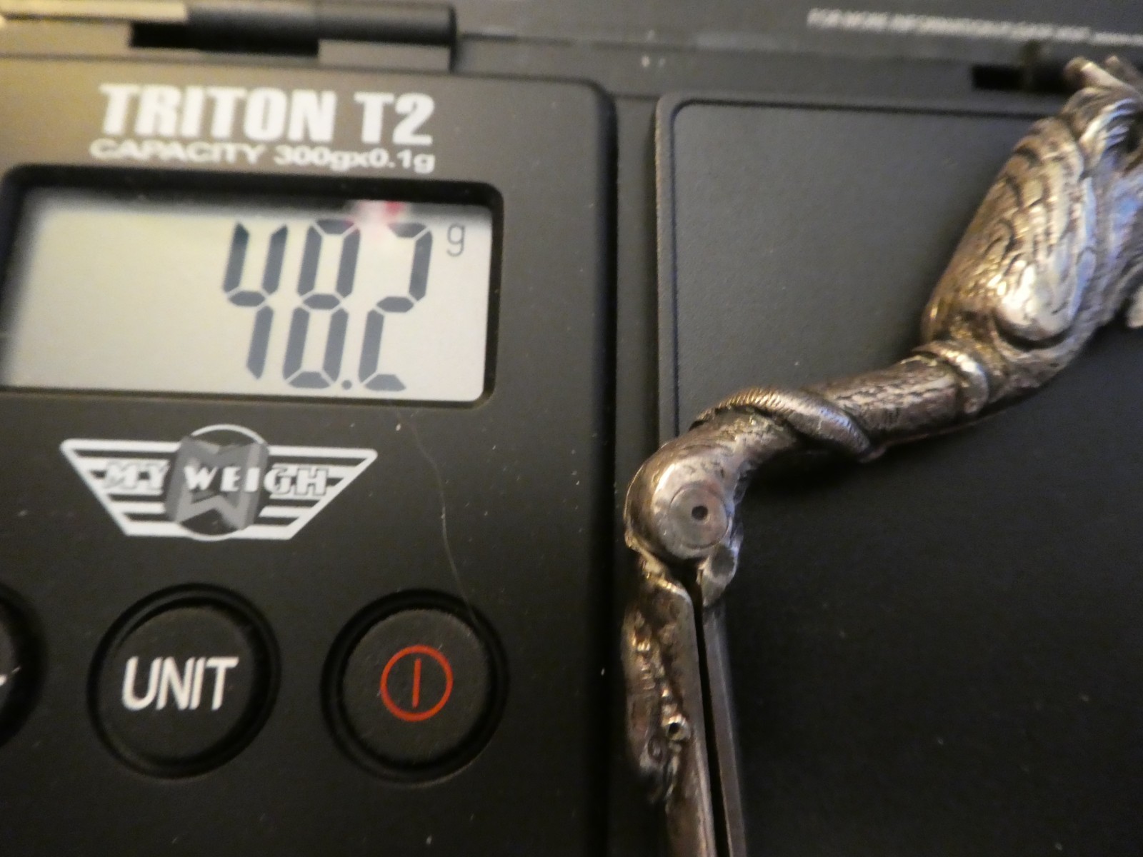 ANTIQUE 1800s SILVER STORK SCISSORS MEDICAL MIDWIFE CLAMP HIDDEN BABY